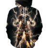 Goku SSJ2 Lightning Thunder Powerful Hoodie Unisex