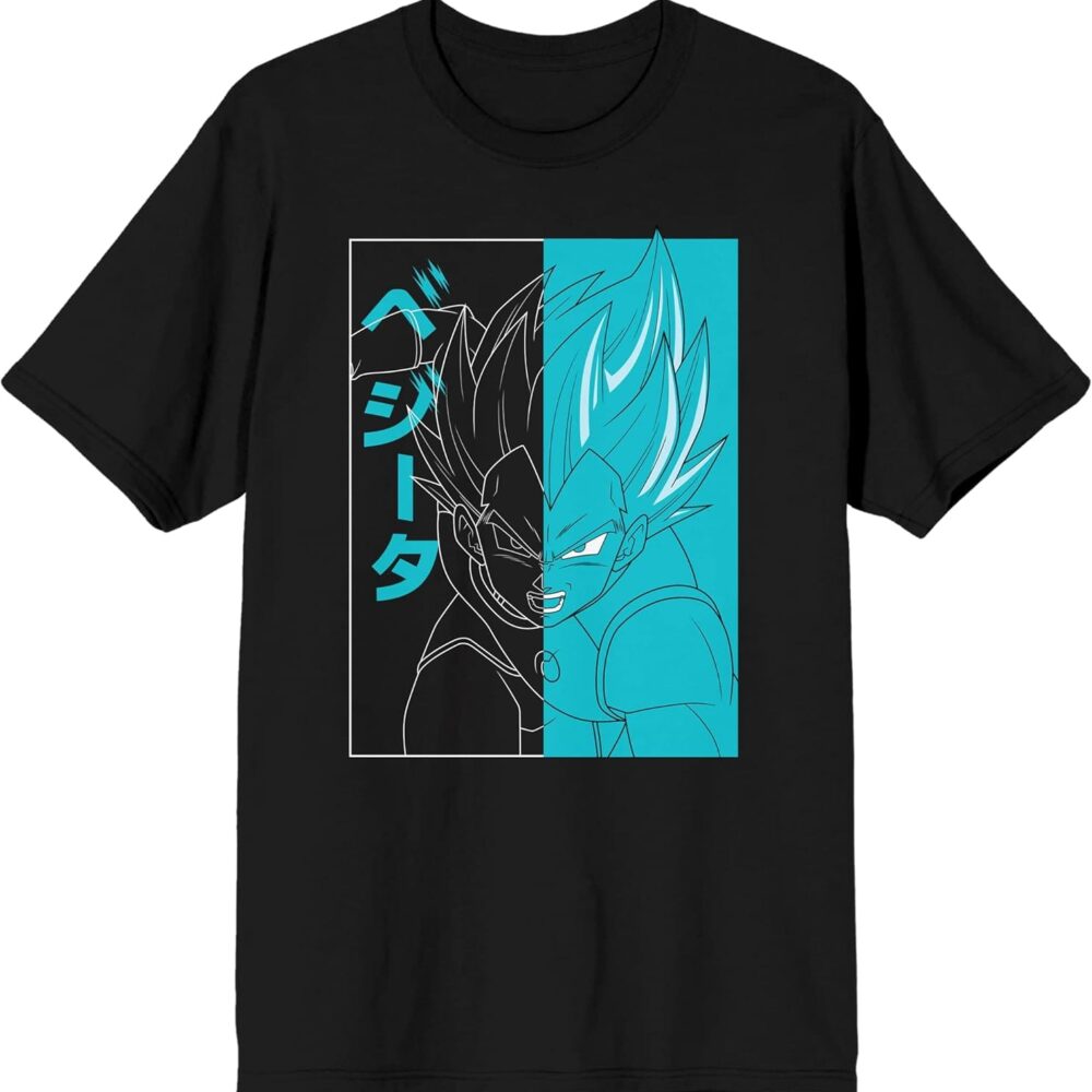 Dragon Ball Z Super Two-Toned Anime Men's Black T-Shirt