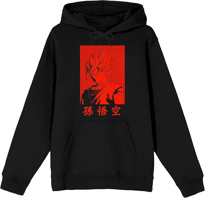 Bioworld Dragon Ball Z Red Goku Character Black Graphic Hoodie