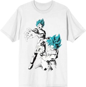 Dragon Ball Super Goku Vegeta Anime Men's White T-Shirt
