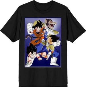 Dragon Ball Z Anime Cartoon Character Group Men's Short Sleeve Graphic T Shirt