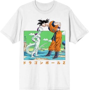 Dragon Ball Z Goku and Freiza Men's Graphic Crew Neck Tee