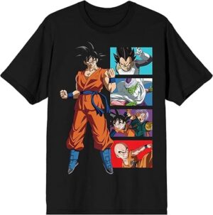 Dragon Ball Super Goku Character Panels Men's Black T-Shirt
