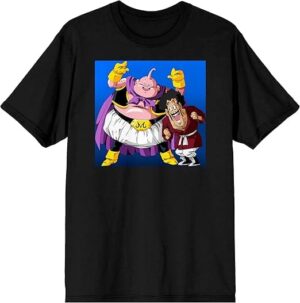 Majin Buu & Mr. Satan Dragon Ball Z Men's Black Short Sleeve Graphic Shirt