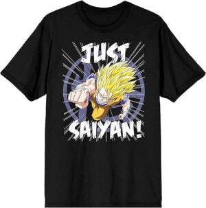 Dragon Ball Z Just Saiyan Super Vintage Men's Crew Neck T-Shirt