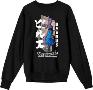 Dragon Ball Super Beerus Crew Neck Long Sleeve Adult Sweatshirt