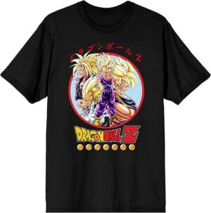 Dragon Ball Z Anime Characters Group Shot Mens Black Graphic T Shirt