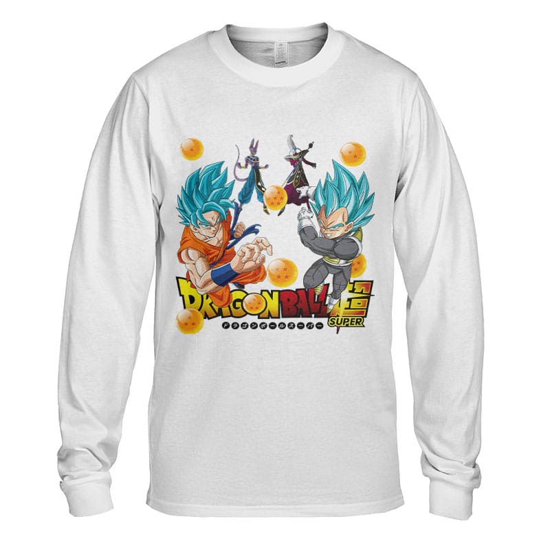 Dragon Ball Son Goku Vegeta Super Saiya Blue Long Sleeve T-Shirt