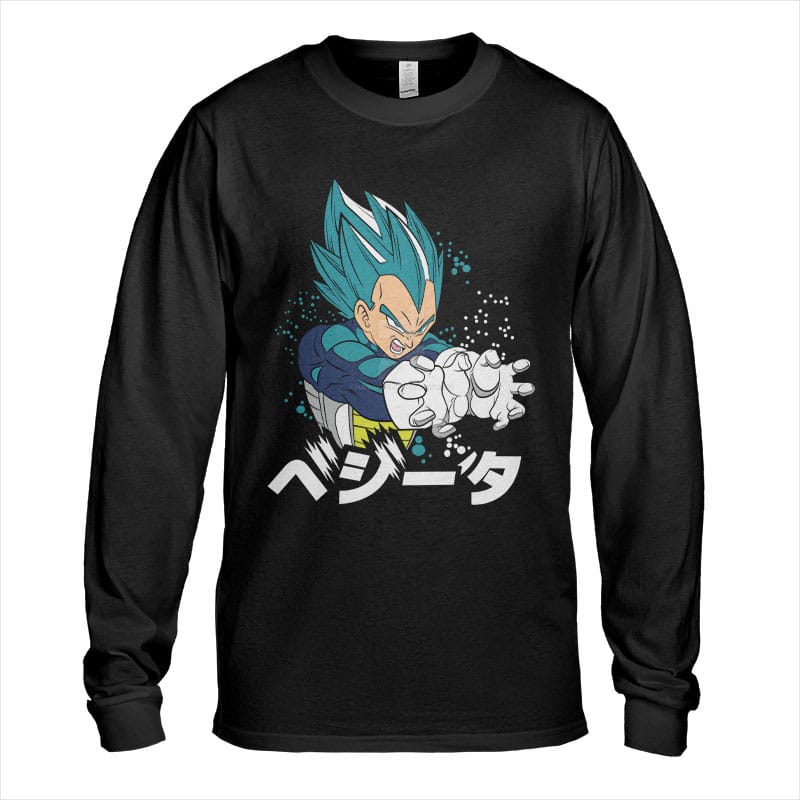 Epic Dragon Ball Vegeta Super Blue Long Sleeve T-Shirt