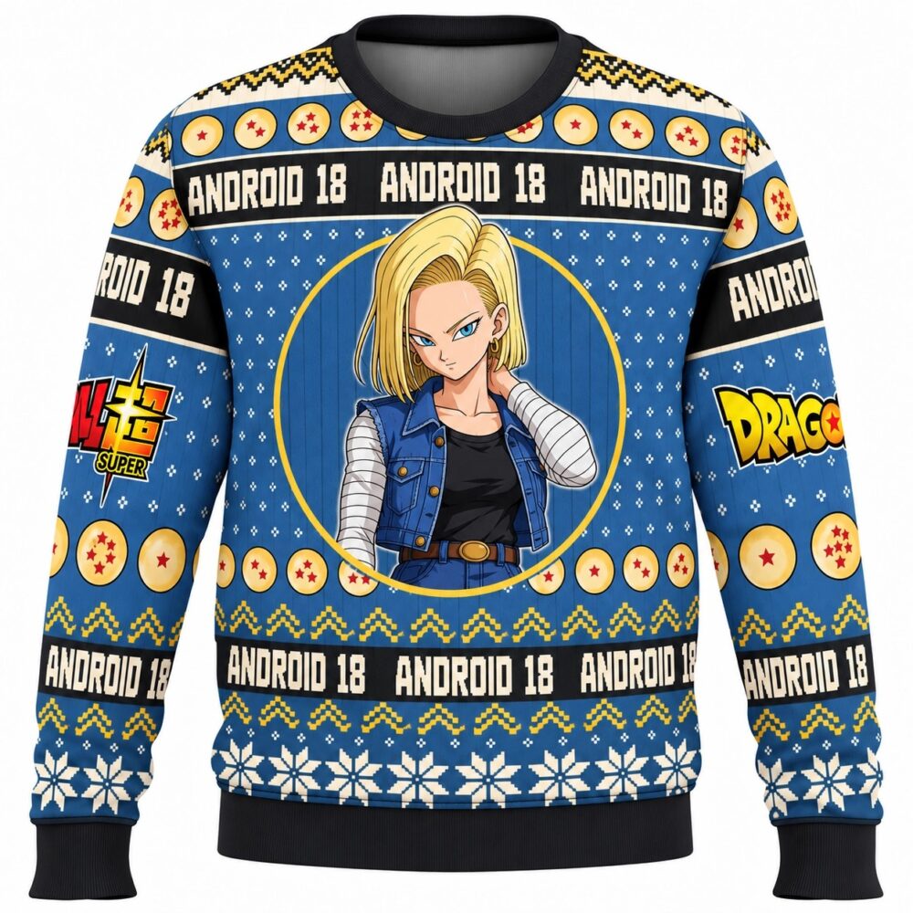 Android 18 Ugly Christmas Sweater