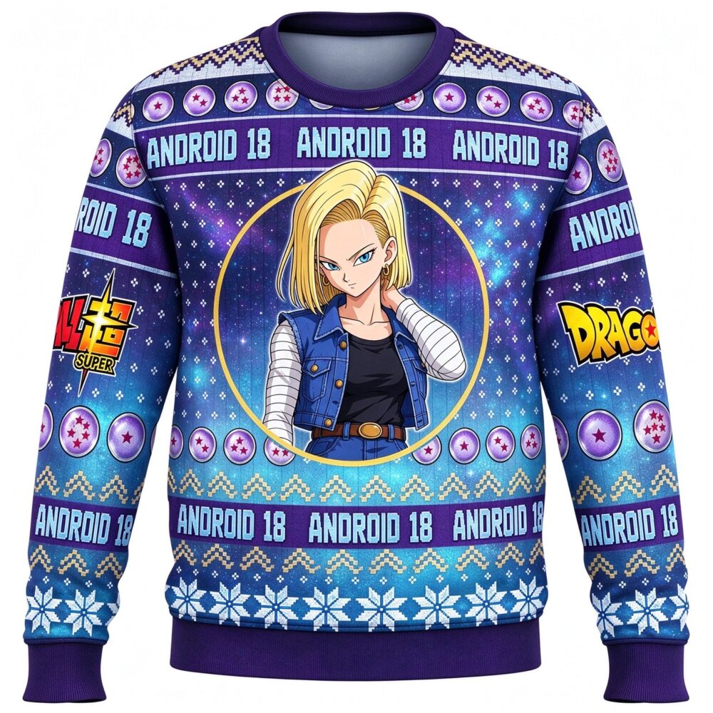 Android 18 Ugly Christmas Sweater