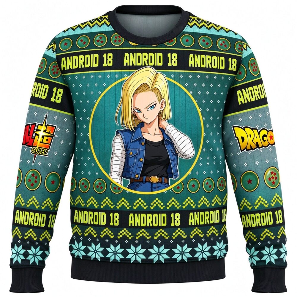 Android 18 Ugly Christmas Sweater
