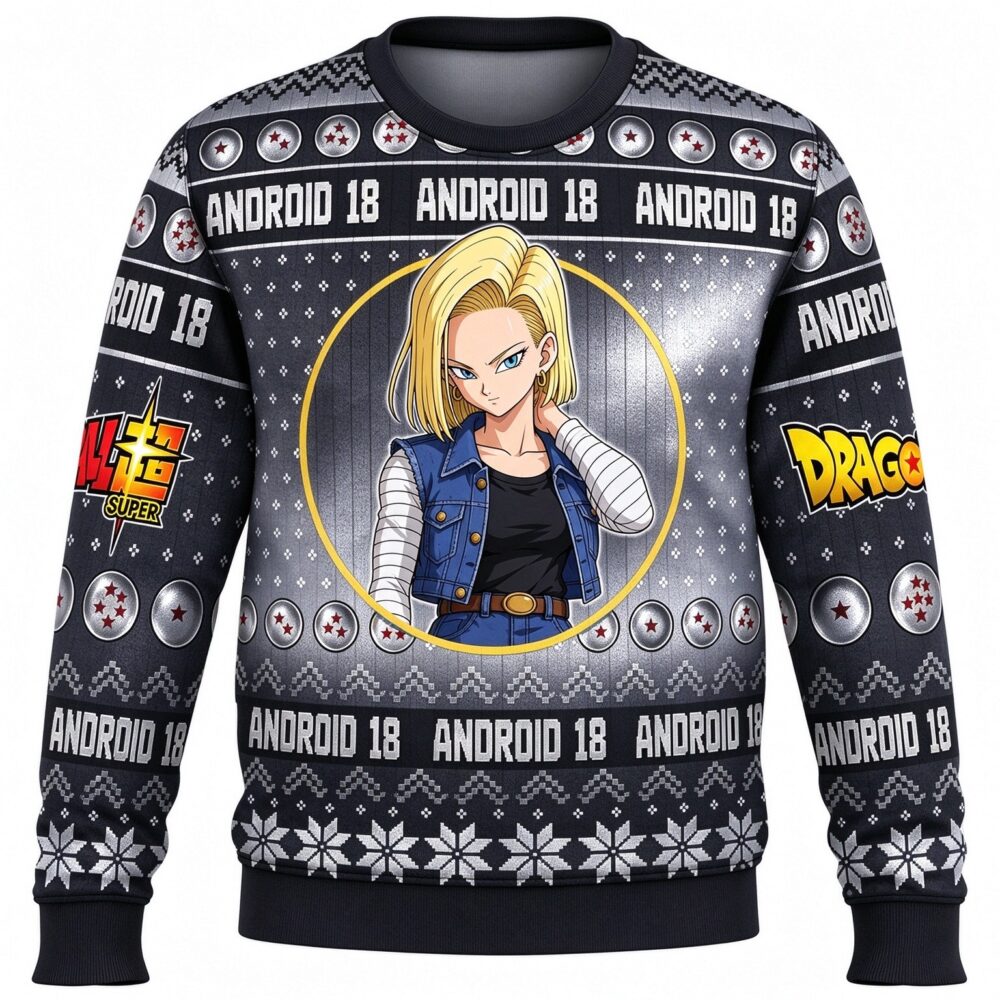 Android 18 Ugly Christmas Sweater