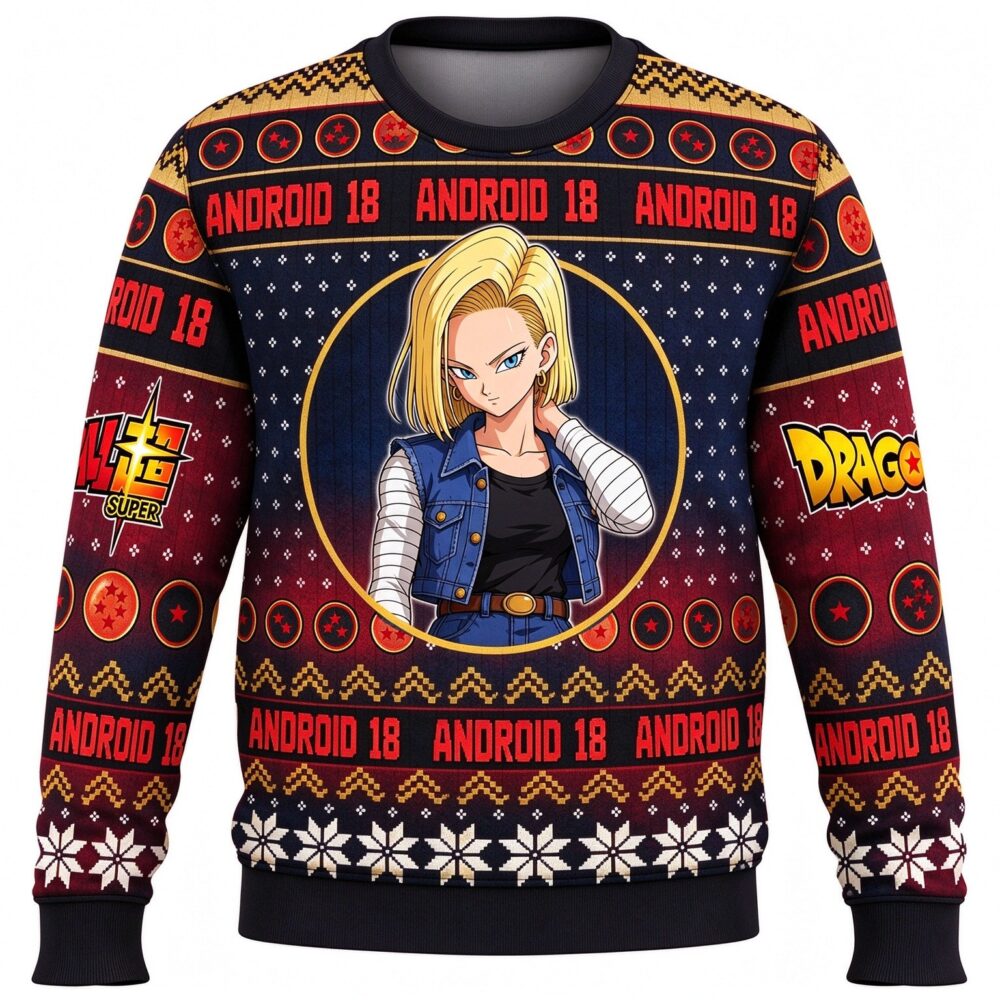 Android 18 Ugly Christmas Sweater