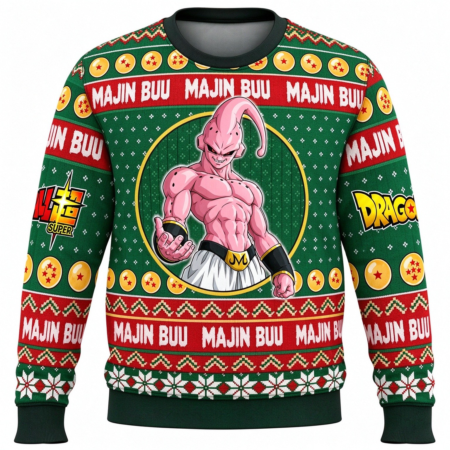 Majin Buu Ugly Christmas Sweater Majin Buu Ugly Christmas Sweater